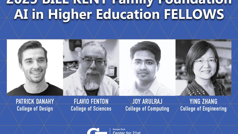 A graphic with the title of the fellowship and a photo of each fellow.